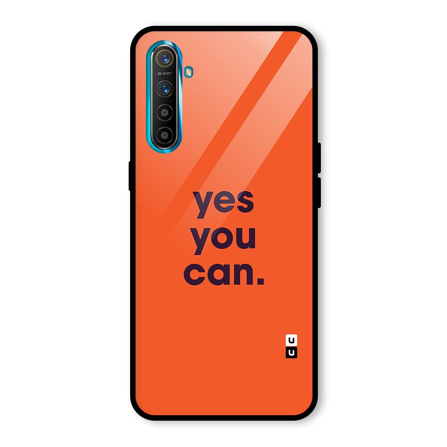 Yes You Can Minimal Typography Glass Back Case for Realme XT