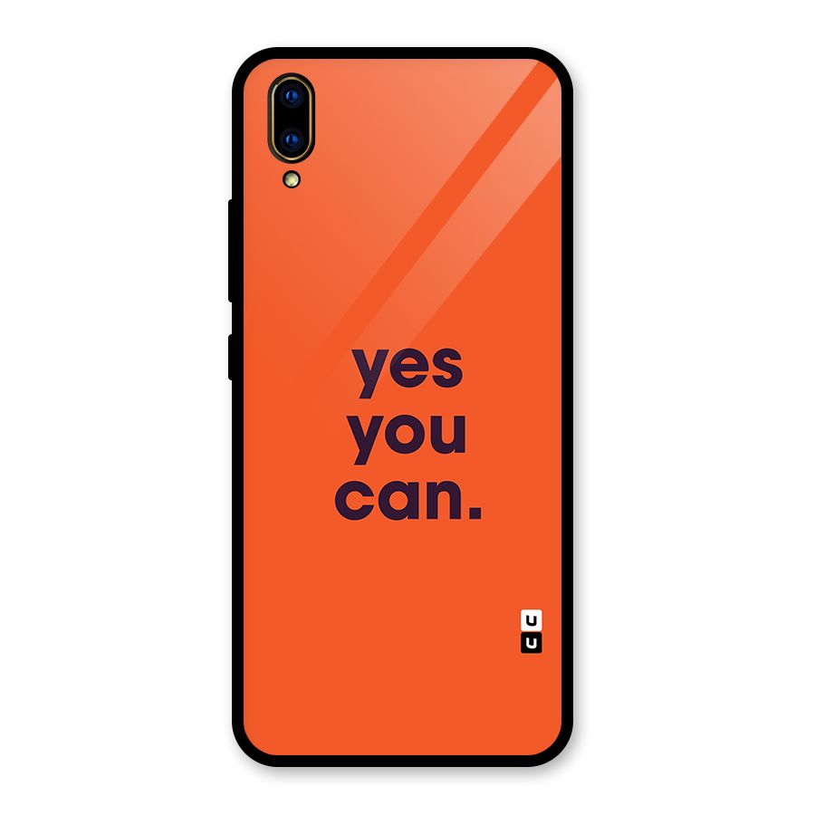 Yes You Can Minimal Typography Glass Back Case for Vivo V11 Pro