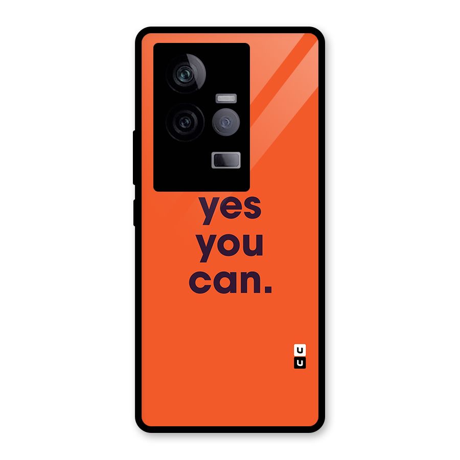 Yes You Can Minimal Typography Glass Back Case for Vivo iQOO 11 5G