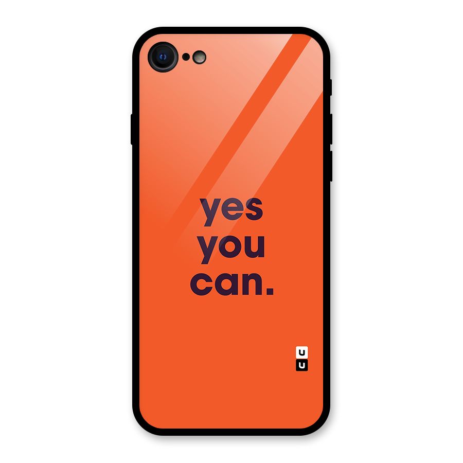 Yes You Can Minimal Typography Glass Back Case for iPhone SE 2020