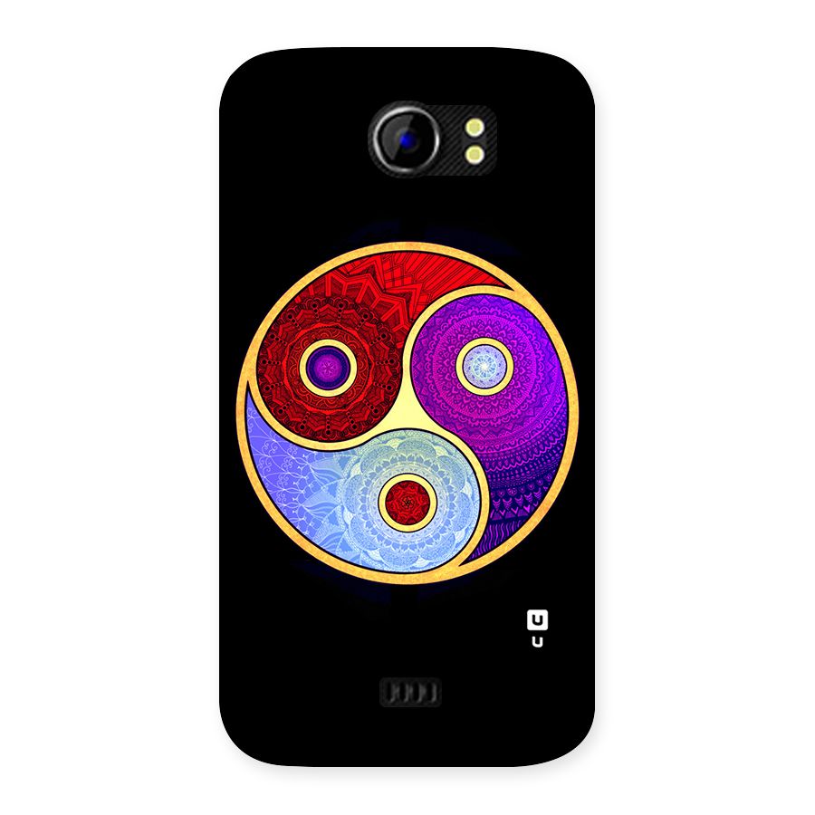 Yin Yang Mandala Design Back Case for Micromax Canvas 2 A110