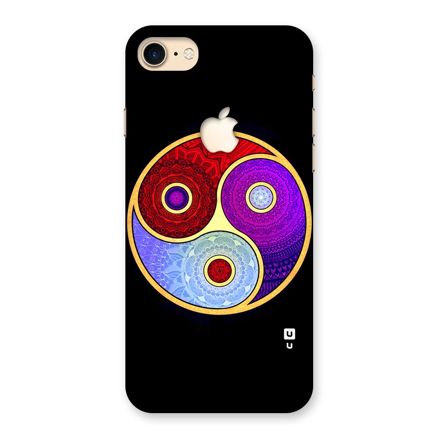 Yin Yang Mandala Design Back Case for iPhone 7 Apple Cut