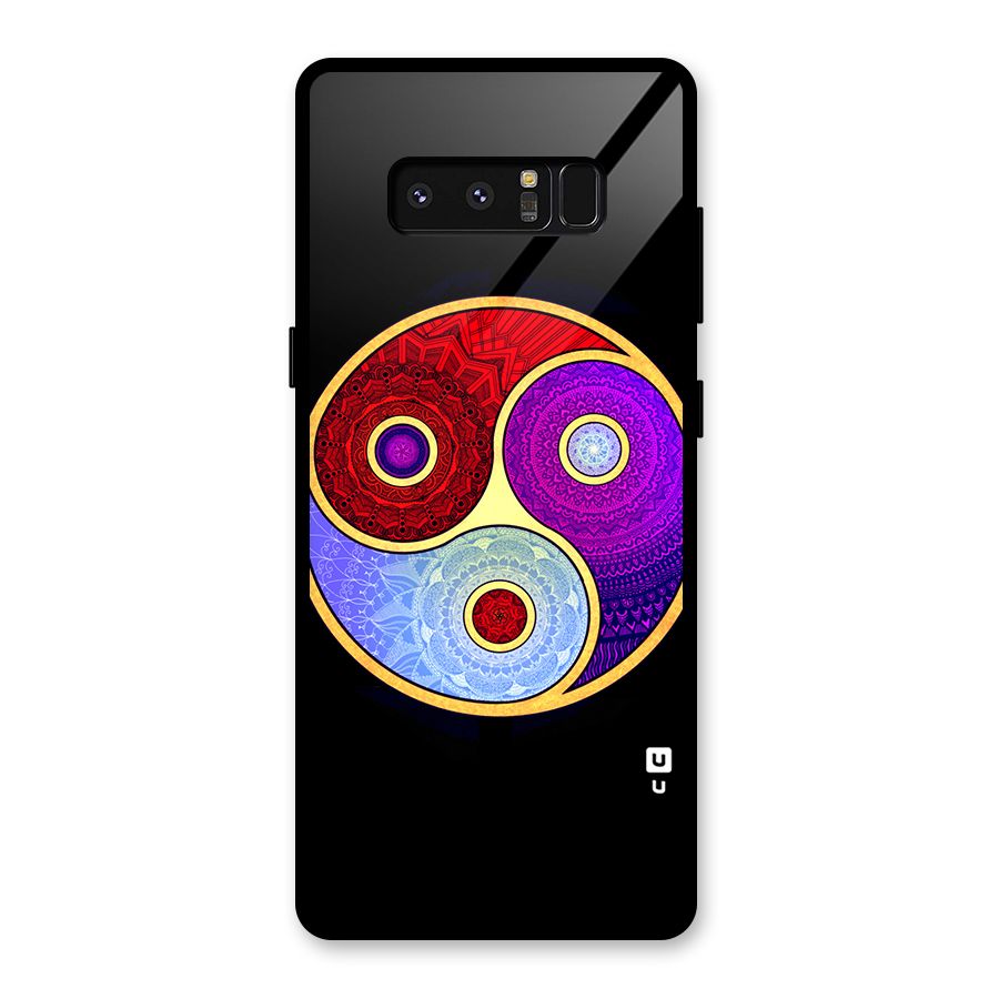 Yin Yang Mandala Design Glass Back Case for Galaxy Note 8