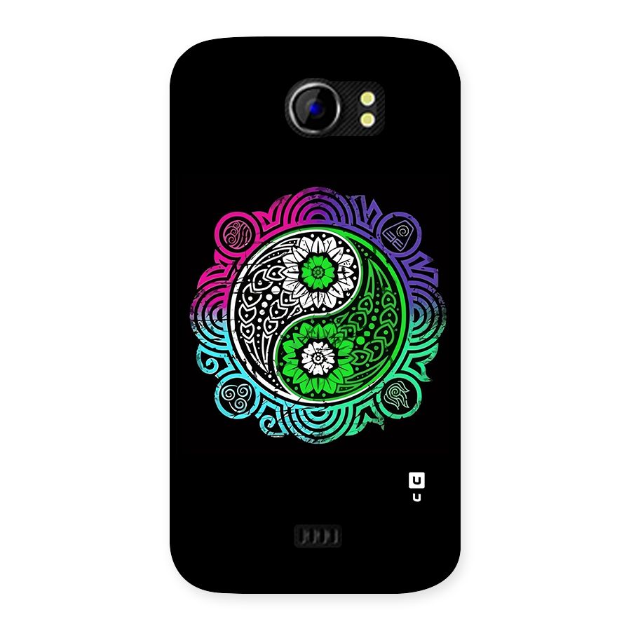 Yin and Yang Colorful Mandala Back Case for Micromax Canvas 2 A110