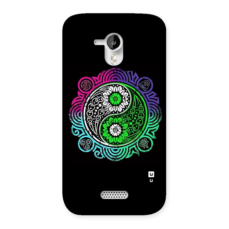 Yin and Yang Colorful Mandala Back Case for Micromax Canvas HD A116
