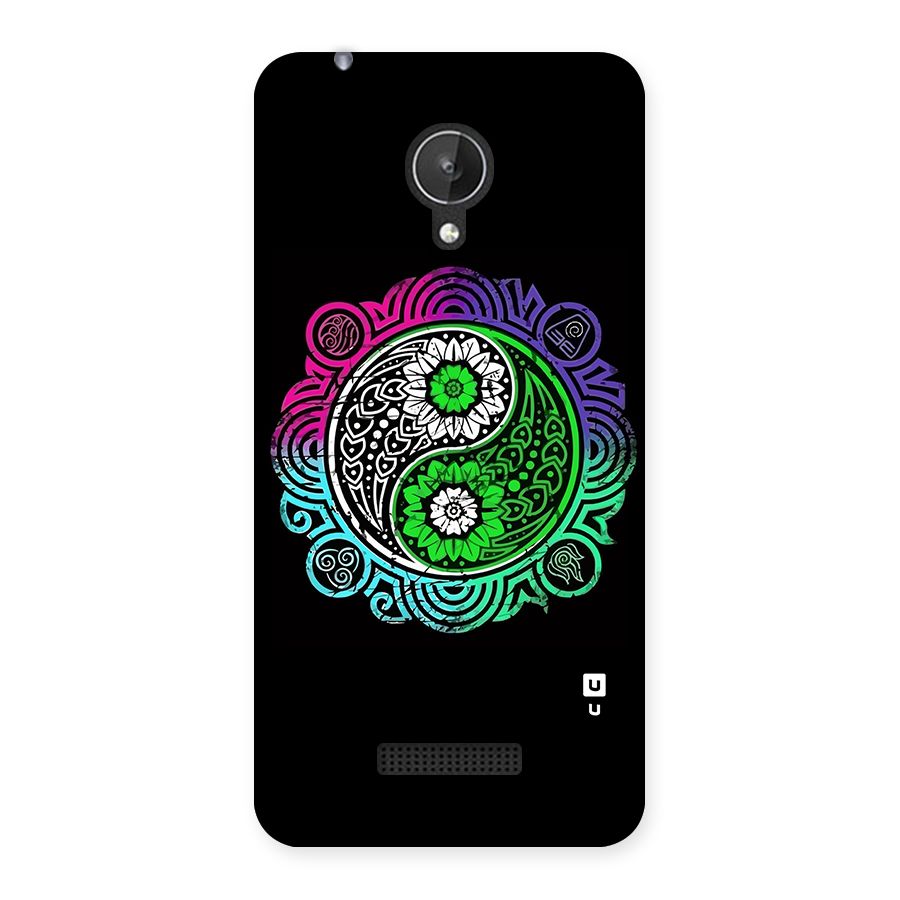 Yin and Yang Colorful Mandala Back Case for Micromax Canvas Spark Q380