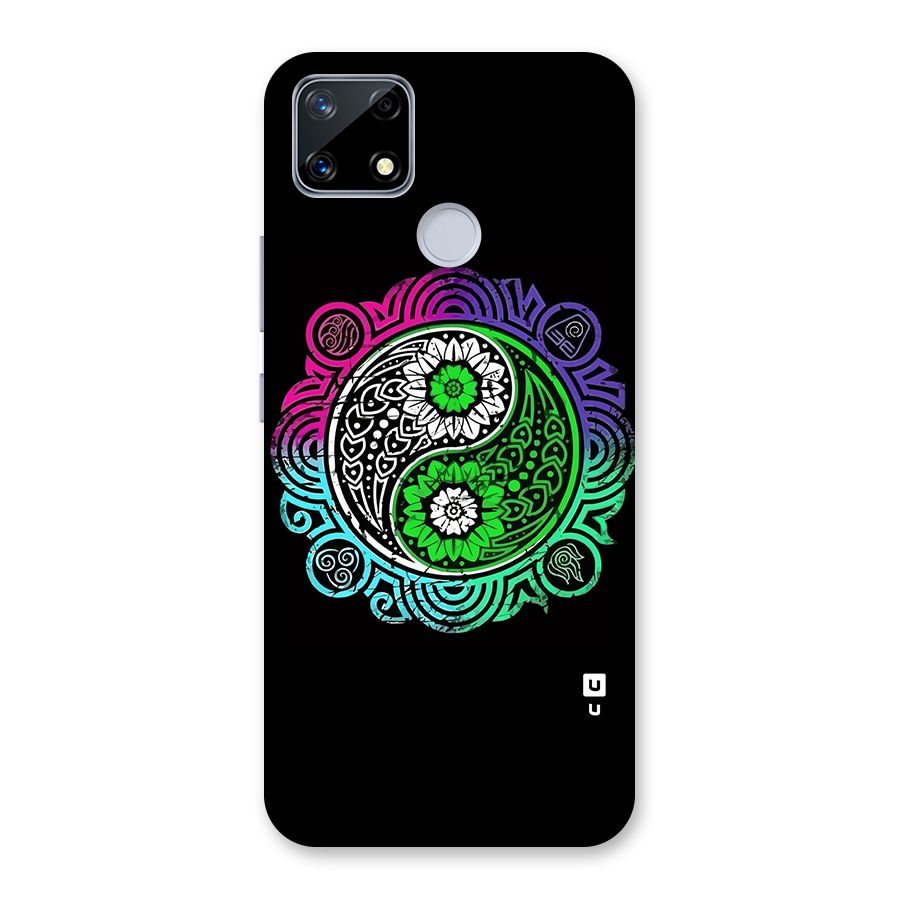 Yin and Yang Colorful Mandala Glass Back Case for Realme Narzo 20