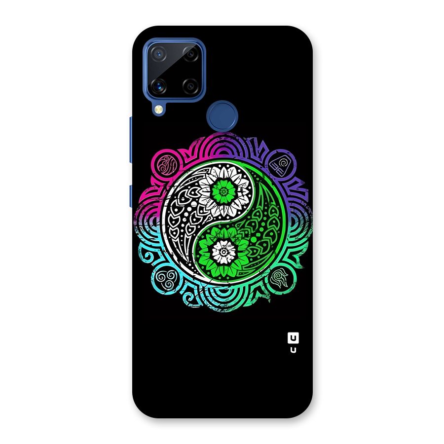 Yin and Yang Colorful Mandala Glass Back Case for Realme Narzo 30A