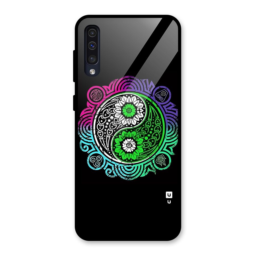 Yin and Yang Colorful Mandala Glass Back Case for Galaxy A30s
