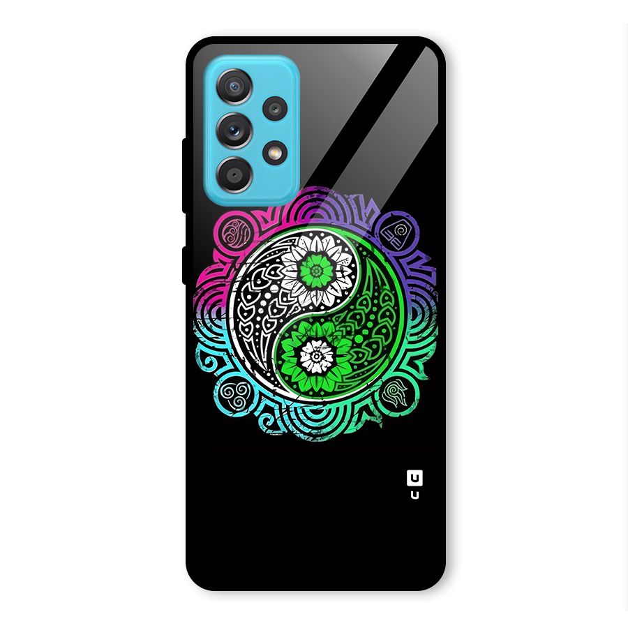 Yin and Yang Colorful Mandala Glass Back Case for Galaxy A52
