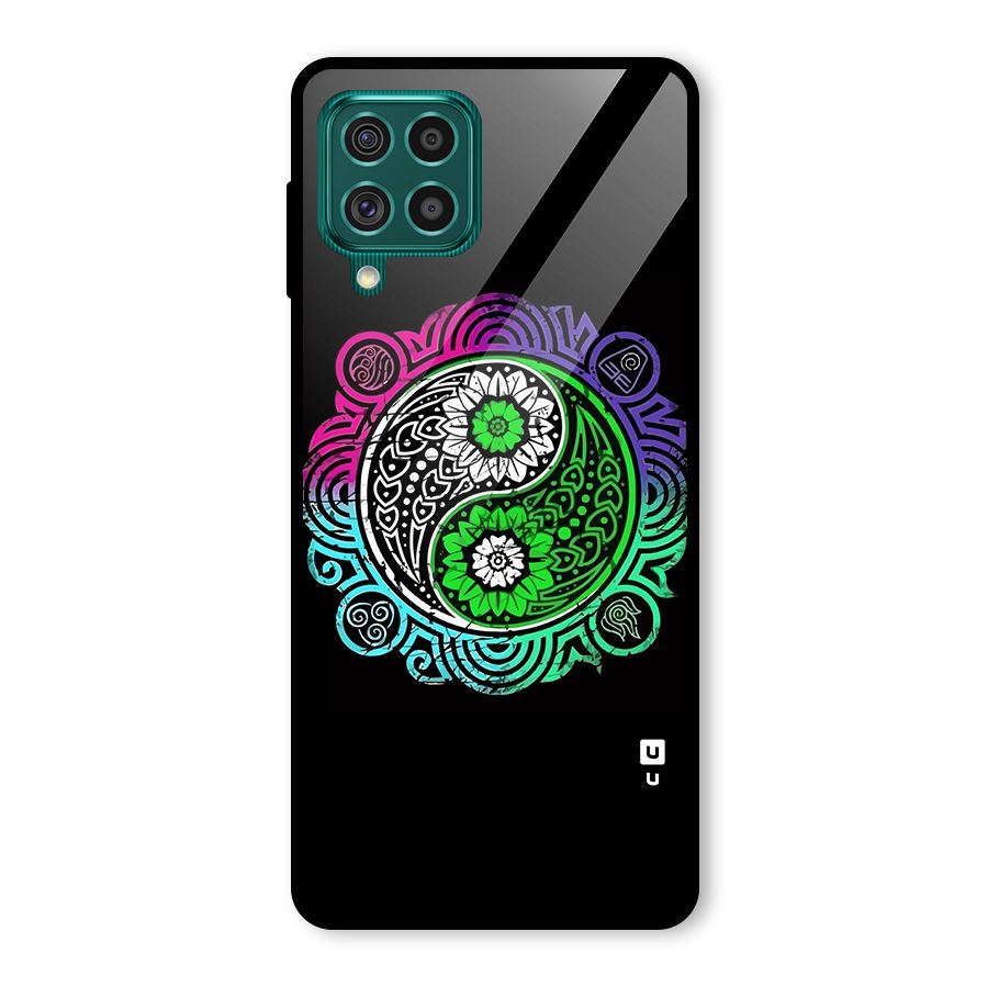 Yin and Yang Colorful Mandala Glass Back Case for Galaxy F62