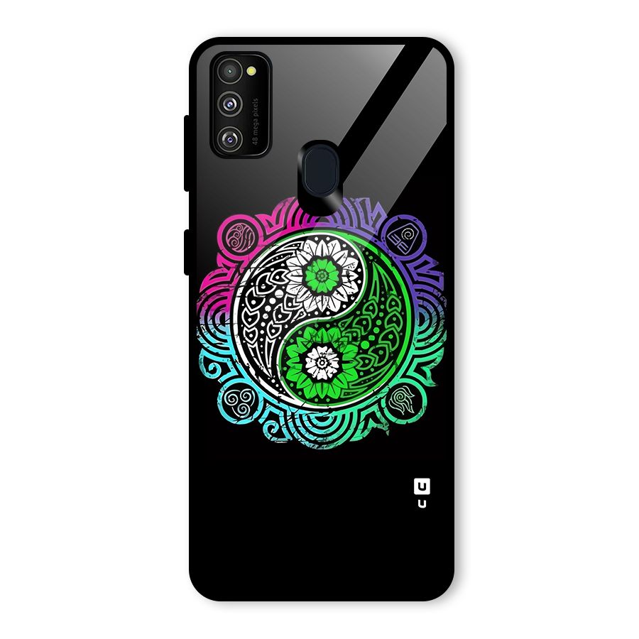 Yin and Yang Colorful Mandala Glass Back Case for Galaxy M30s