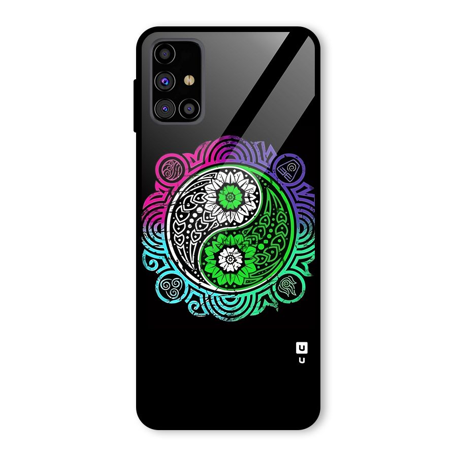 Yin and Yang Colorful Mandala Glass Back Case for Galaxy M31s