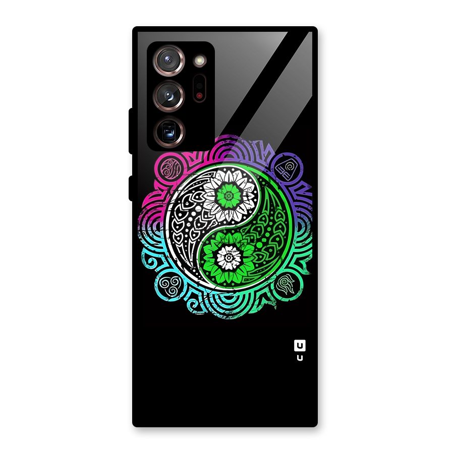 Yin and Yang Colorful Mandala Glass Back Case for Galaxy Note 20 Ultra