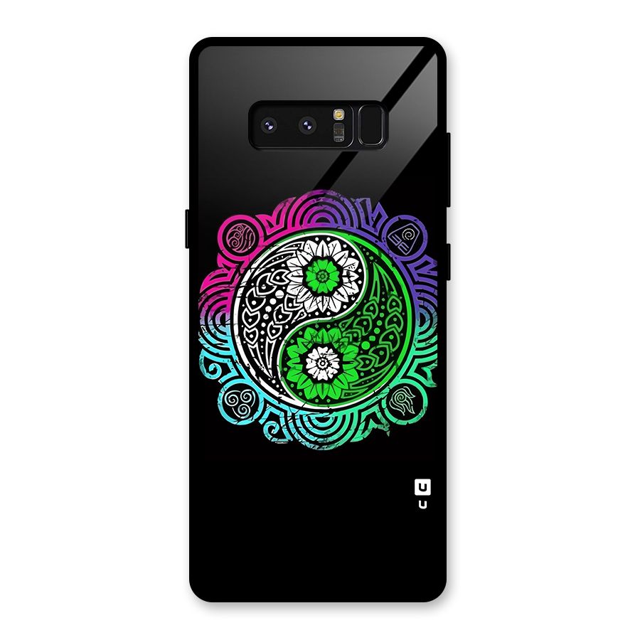 Yin and Yang Colorful Mandala Glass Back Case for Galaxy Note 8