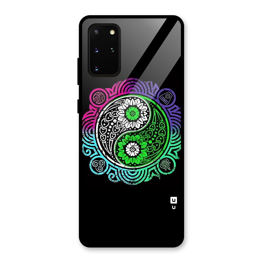 Yin and Yang Colorful Mandala Glass Back Case for Galaxy S20 Plus
