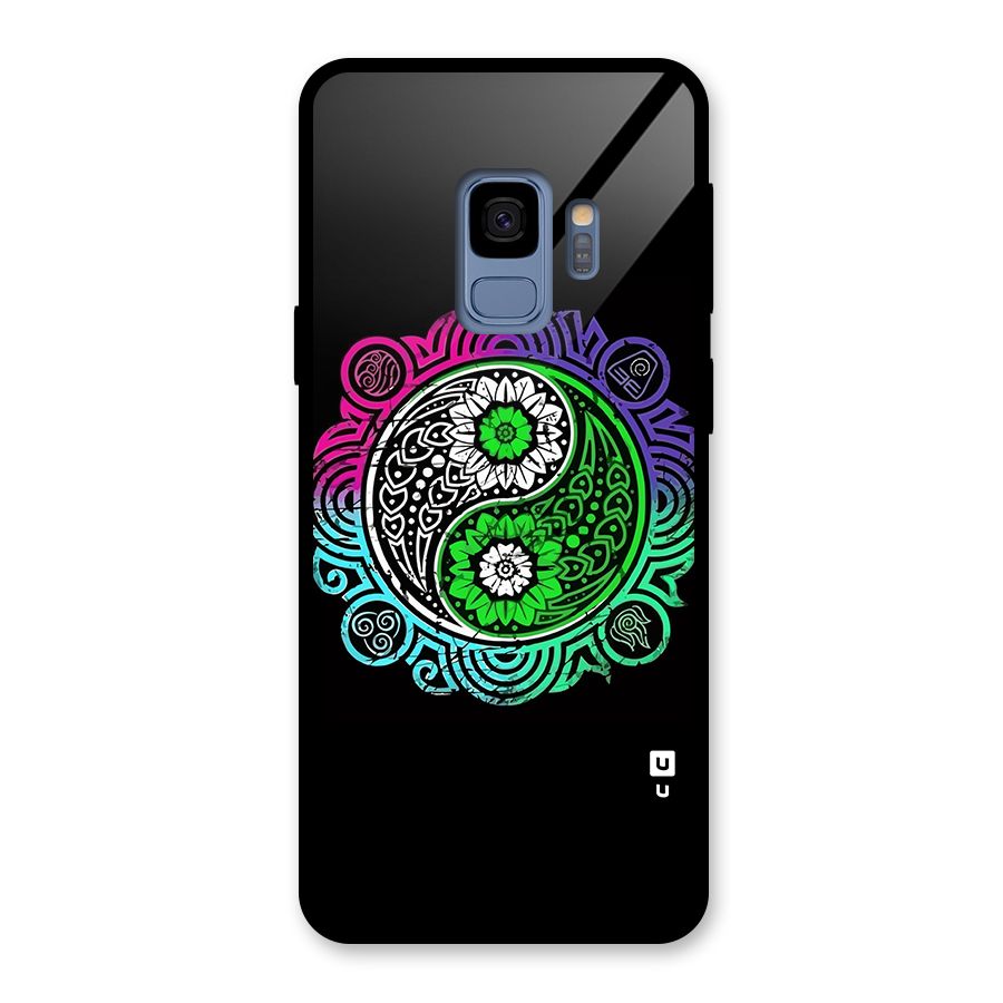 Yin and Yang Colorful Mandala Glass Back Case for Galaxy S9