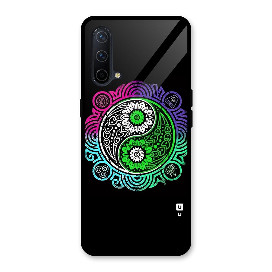 Yin and Yang Colorful Mandala Glass Back Case for OnePlus Nord CE 5G