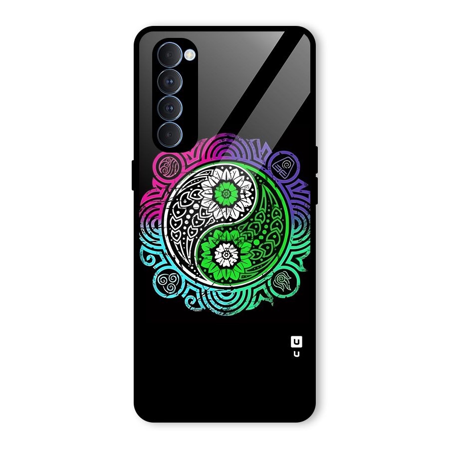 Yin and Yang Colorful Mandala Glass Back Case for Oppo Reno4 Pro