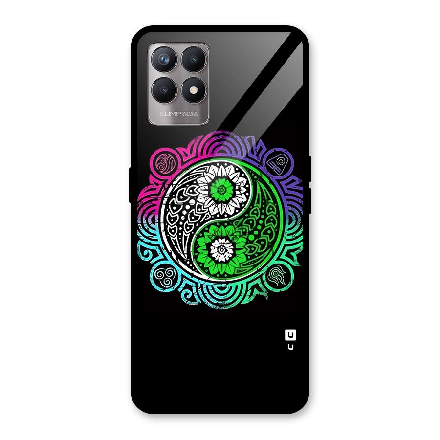 Yin and Yang Colorful Mandala Glass Back Case for Realme 8i