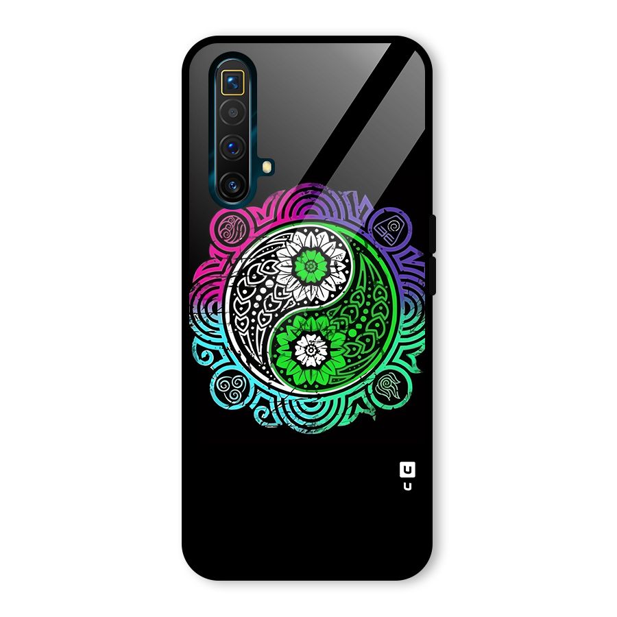 Yin and Yang Colorful Mandala Glass Back Case for Realme X3 SuperZoom