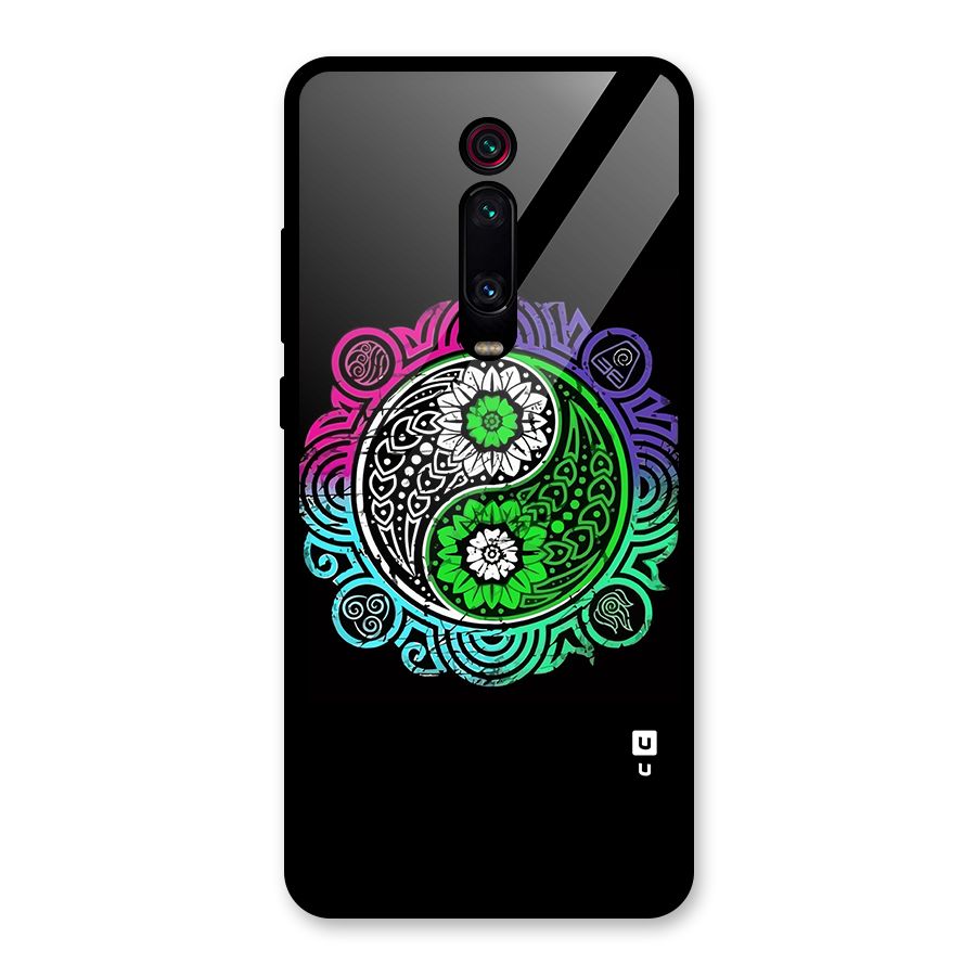 Yin and Yang Colorful Mandala Glass Back Case for Redmi K20 Pro