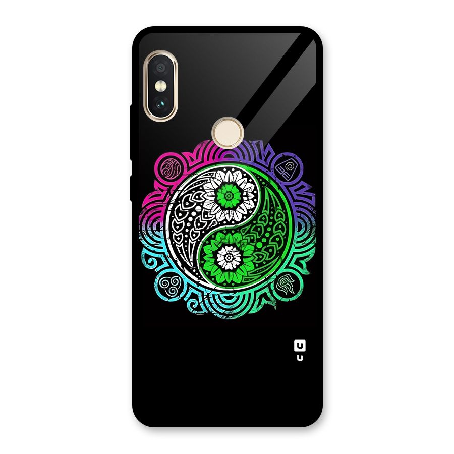 Yin and Yang Colorful Mandala Glass Back Case for Redmi Note 5 Pro