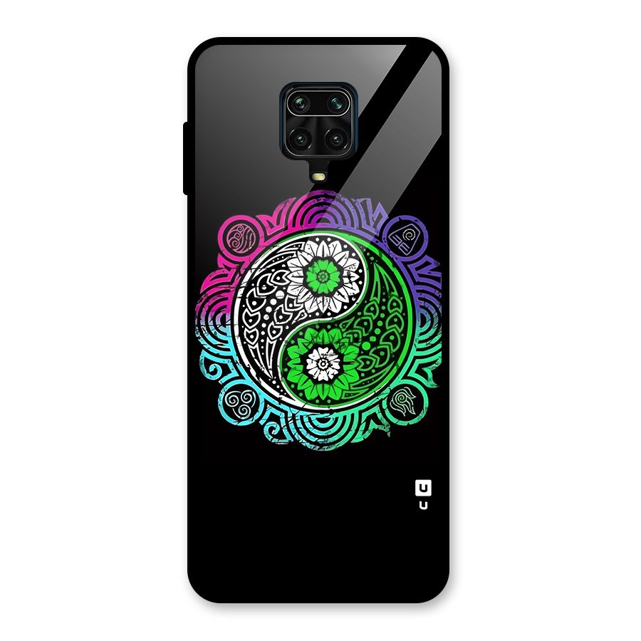Yin and Yang Colorful Mandala Glass Back Case for Redmi Note 9 Pro Max