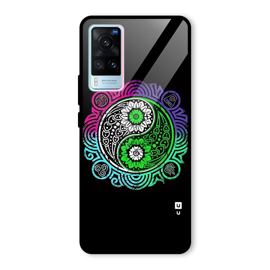Yin and Yang Colorful Mandala Glass Back Case for Vivo X60