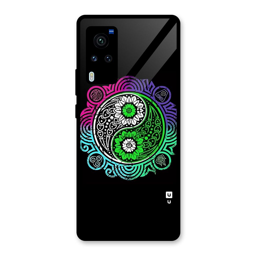 Yin and Yang Colorful Mandala Glass Back Case for Vivo X60 Pro