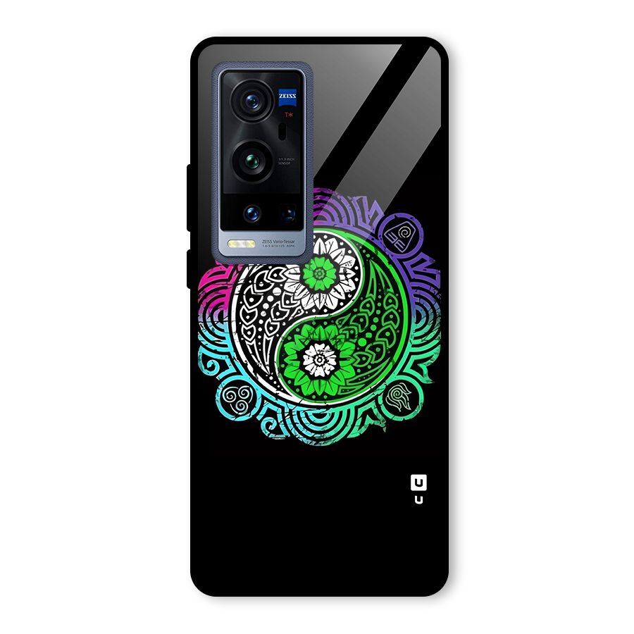Yin and Yang Colorful Mandala Glass Back Case for Vivo X60 Pro Plus