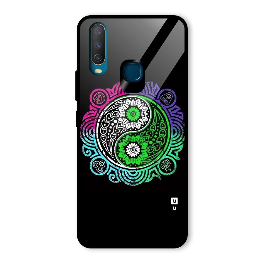 Yin and Yang Colorful Mandala Glass Back Case for Vivo Y17