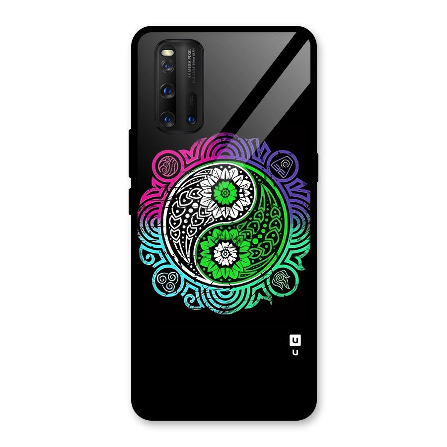 Yin and Yang Colorful Mandala Glass Back Case for Vivo iQOO 3