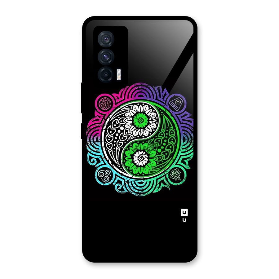 Yin and Yang Colorful Mandala Glass Back Case for Vivo iQOO 7 5G