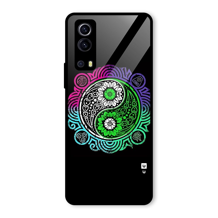 Yin and Yang Colorful Mandala Glass Back Case for Vivo iQOO Z3
