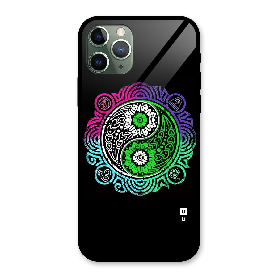 Yin and Yang Colorful Mandala Glass Back Case for iPhone 11 Pro