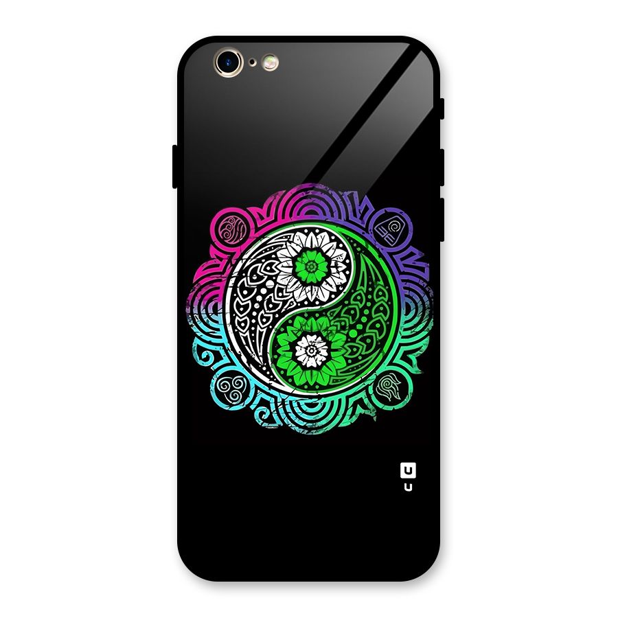 Yin and Yang Colorful Mandala Glass Back Case for iPhone 6 6S