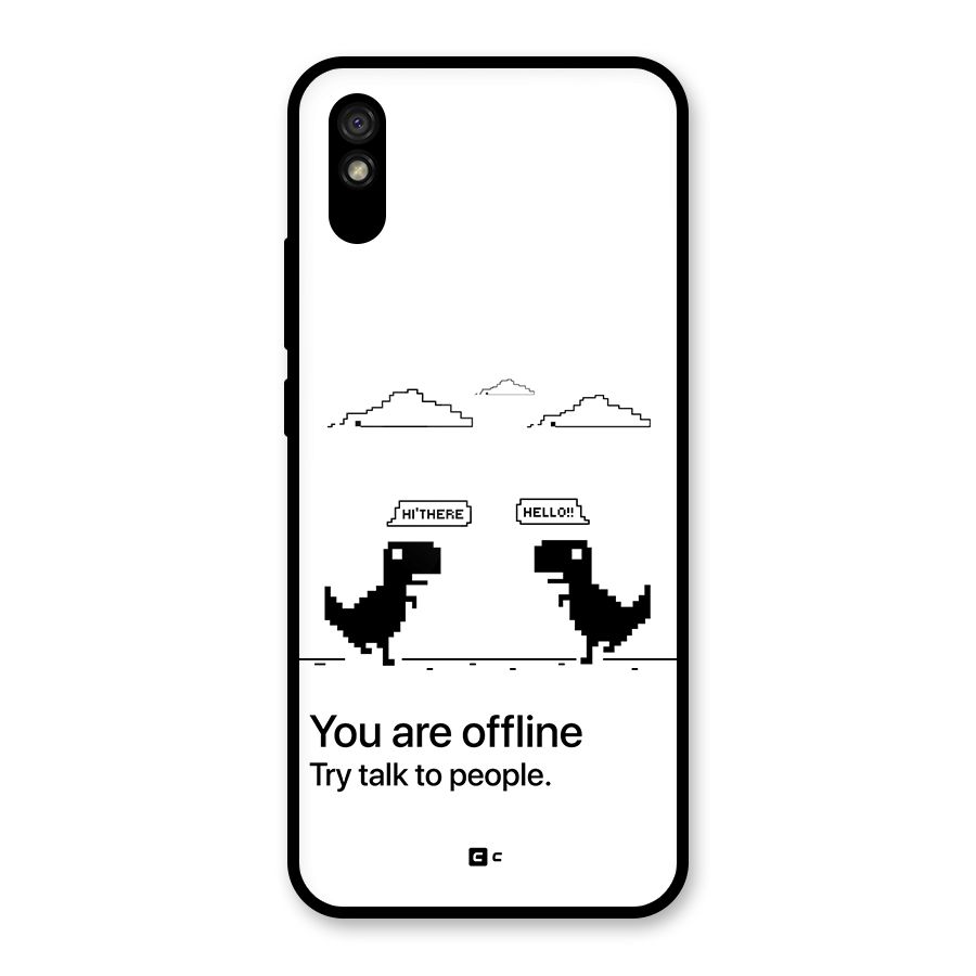 You Are Offline Glass Back Case for Redmi 9A