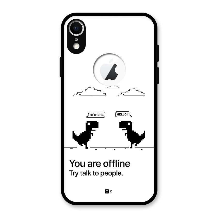 You Are Offline Glass Back Case for iPhone XR Logo Cut