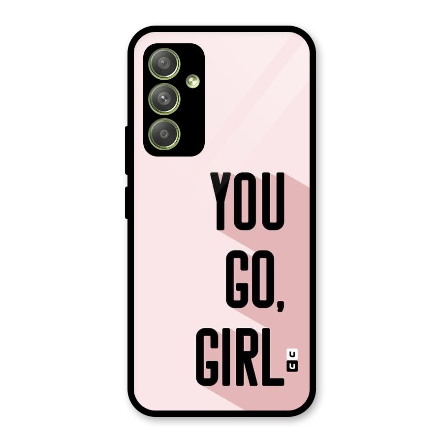 You Go Girl Shadow Glass Back Case for Galaxy A54
