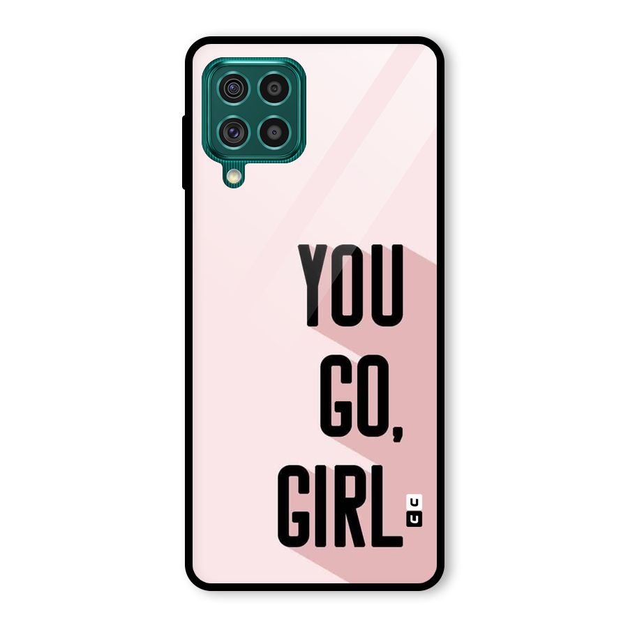 You Go Girl Shadow Glass Back Case for Galaxy F62