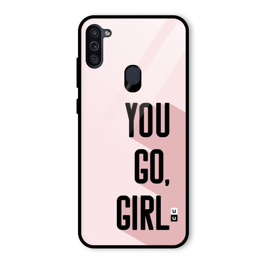 You Go Girl Shadow Glass Back Case for Galaxy M11
