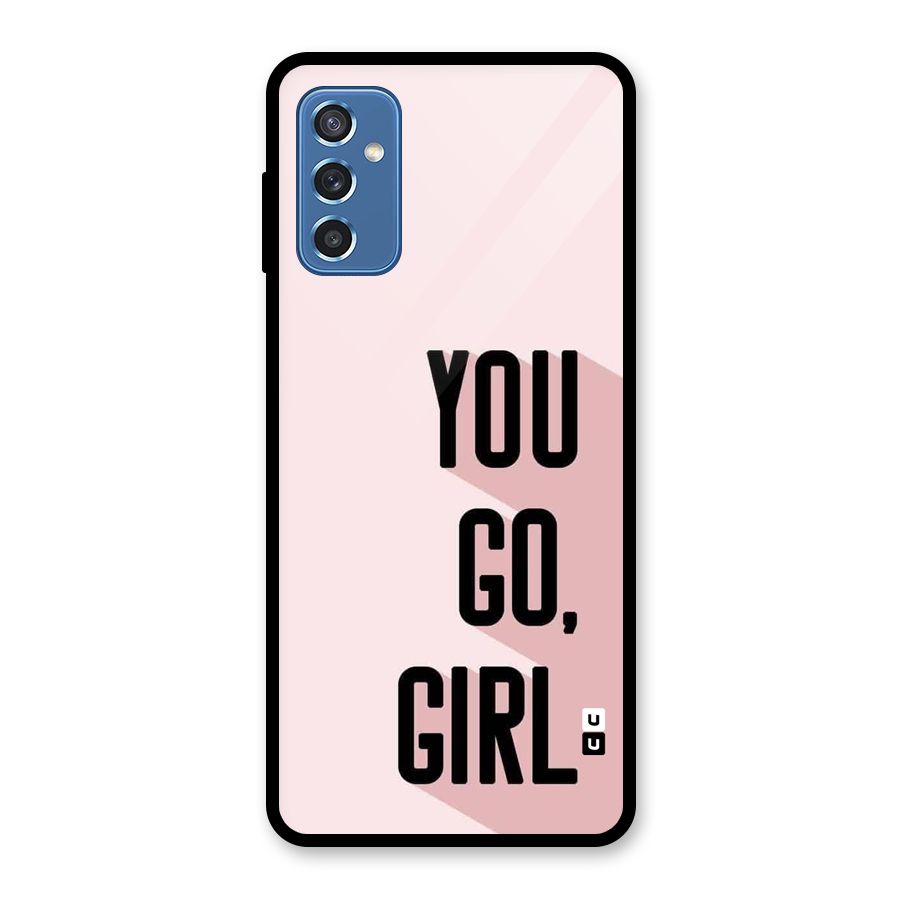 You Go Girl Shadow Glass Back Case for Galaxy M52 5G