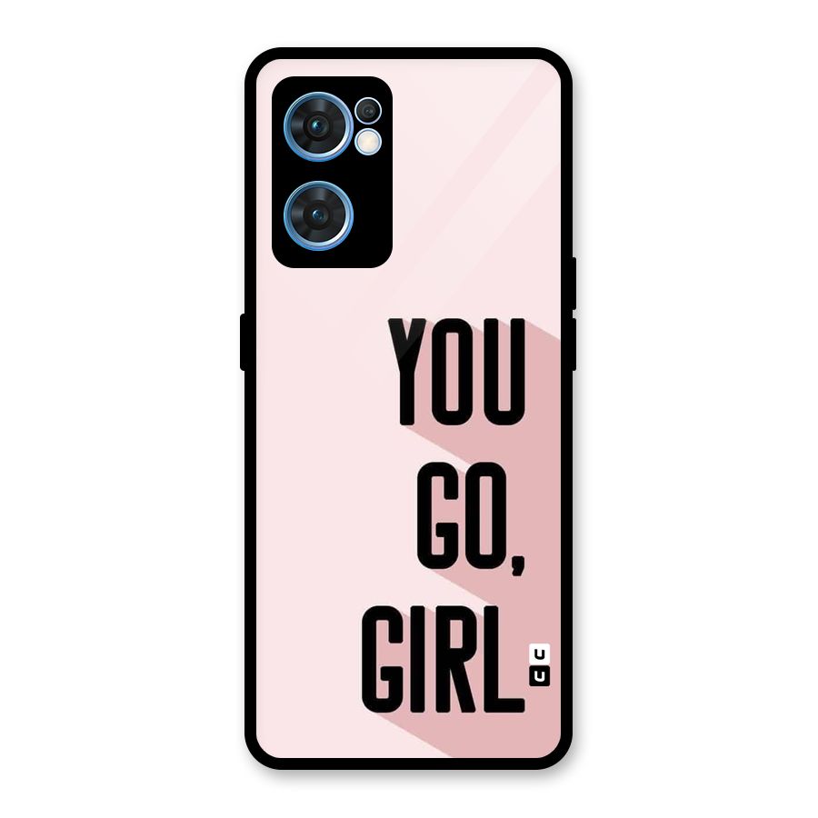 You Go Girl Shadow Glass Back Case for Oppo Reno7 5G