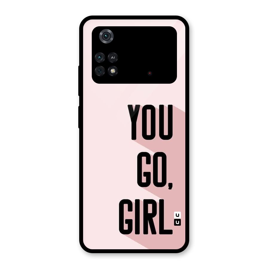 You Go Girl Shadow Glass Back Case for Poco M4 Pro 4G