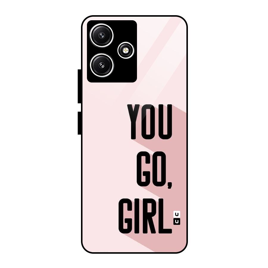 You Go Girl Shadow Glass Back Case for Poco M6 Pro