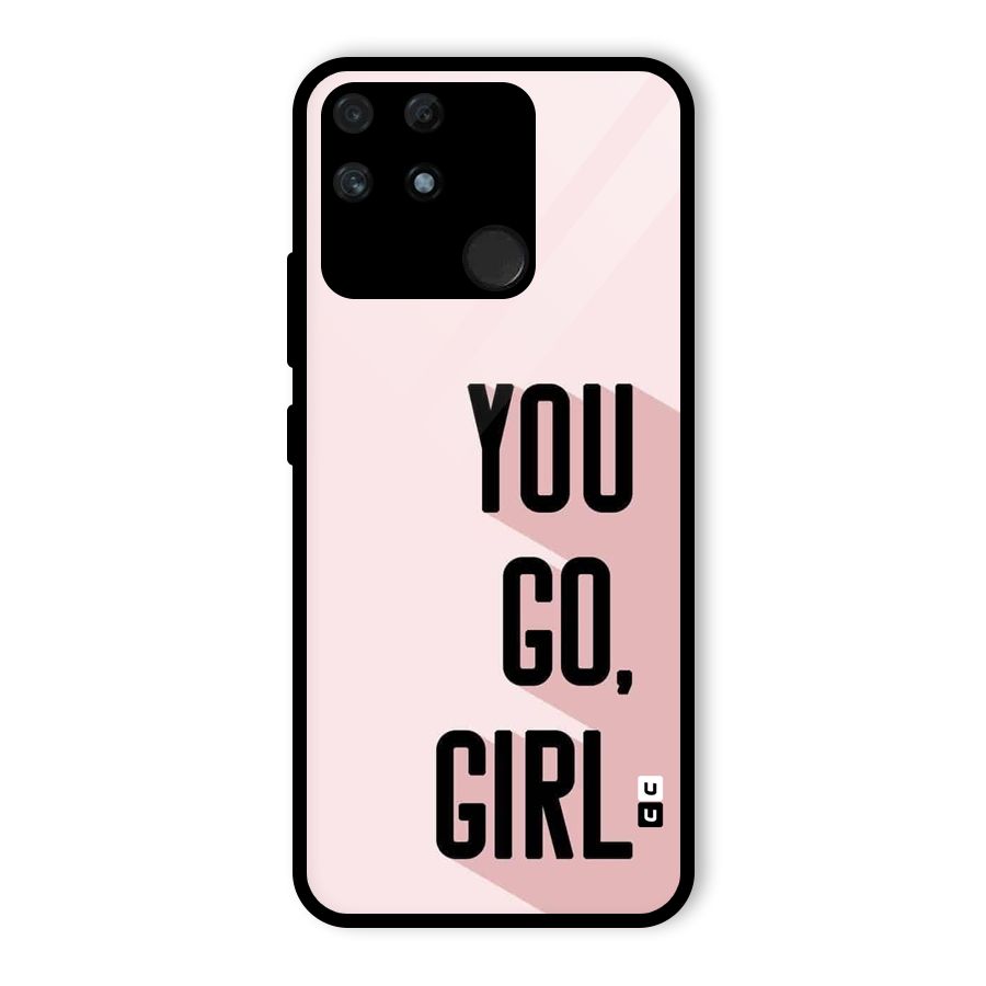 You Go Girl Shadow Glass Back Case for Realme Narzo 50A