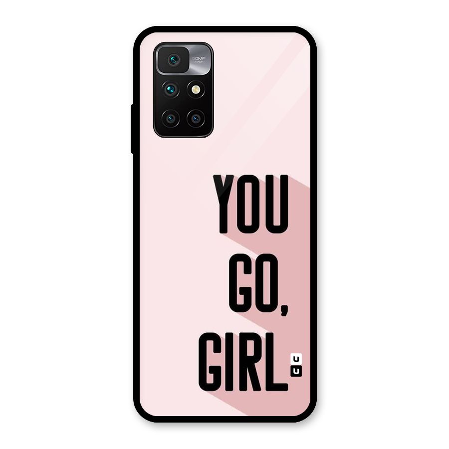 You Go Girl Shadow Glass Back Case for Redmi 10 Prime