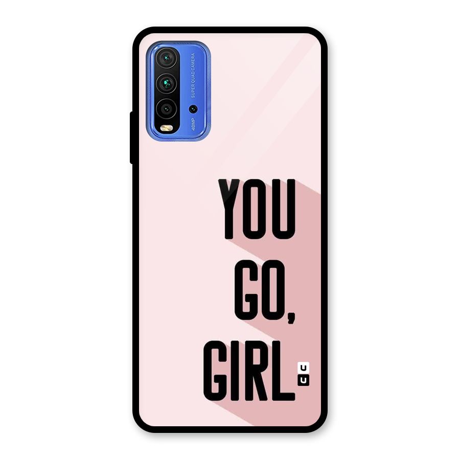 You Go Girl Shadow Glass Back Case for Redmi 9 Power