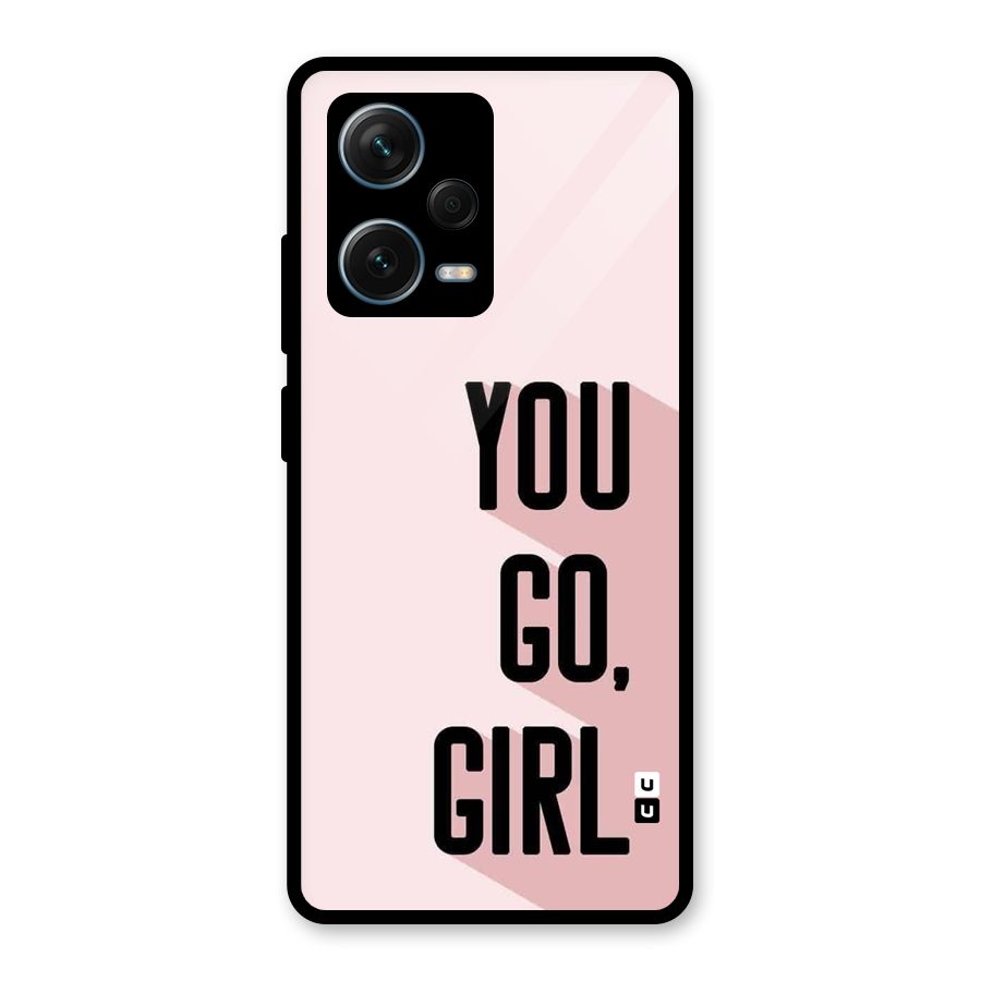 You Go Girl Shadow Glass Back Case for Redmi Note 12 Pro Plus 5G